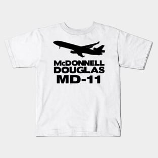 McDonnell Douglas MD-11 Silhouette Print (Black) Kids T-Shirt